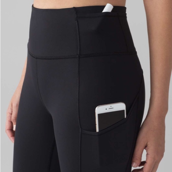 Lululemon Black Fast & Free Crop II 19” - Picture 2 of 13